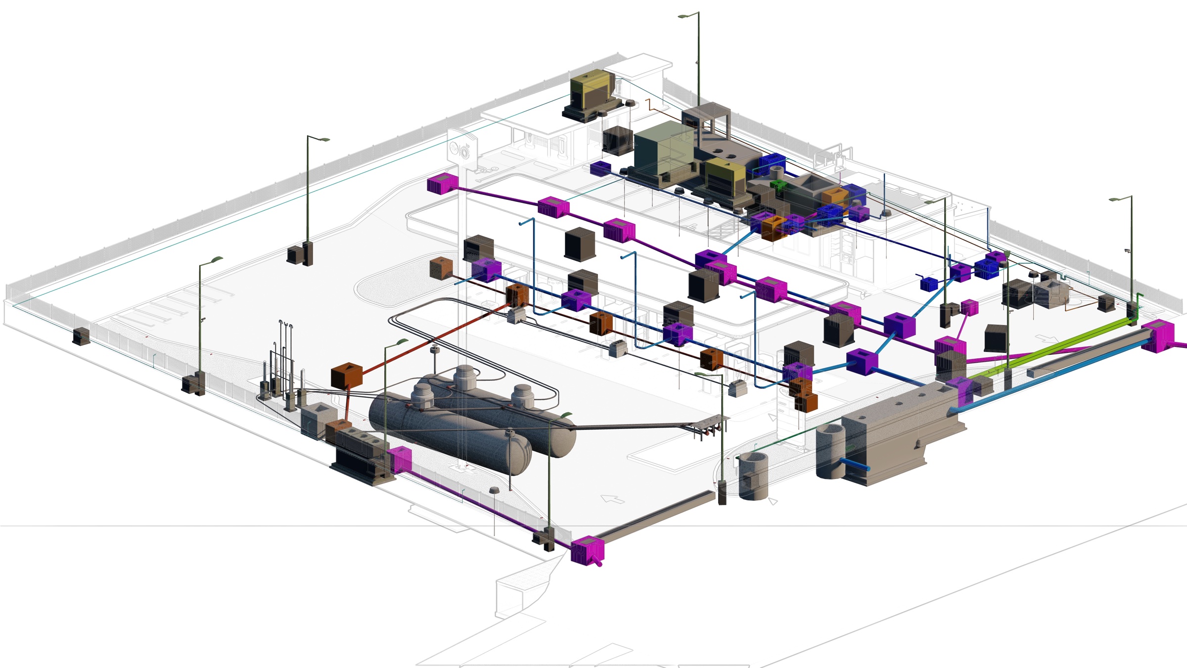 Fuel station BIM project visualization
